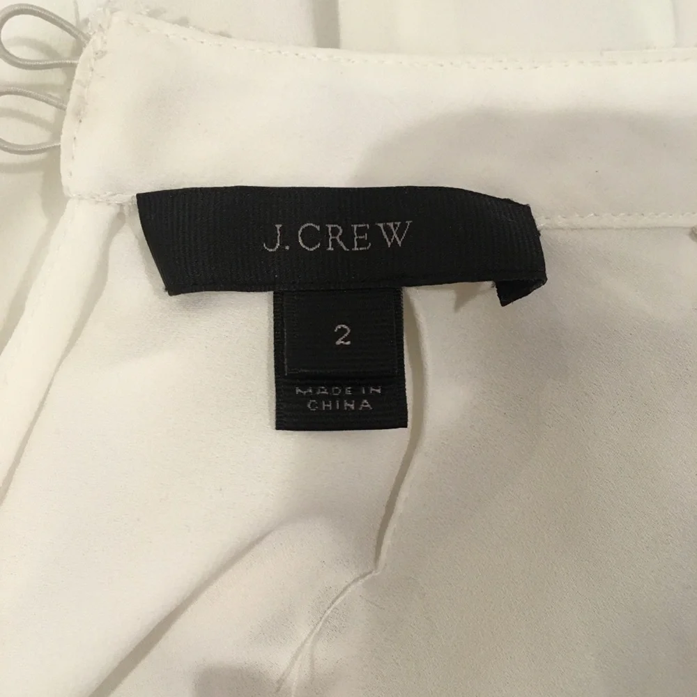 ⭐️ J. Crew White Tiered Ruffle Top 2 Long Sleeve
